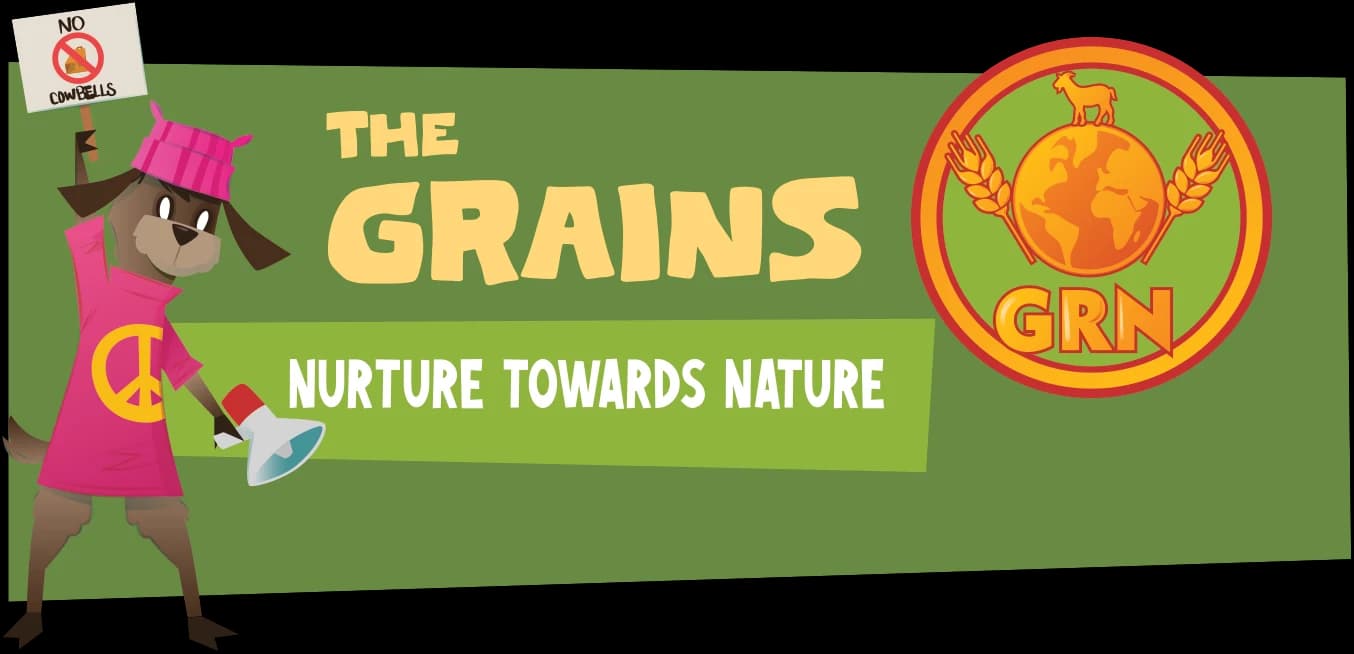 The Grains (GRN) banner: “Nurture towards nature”